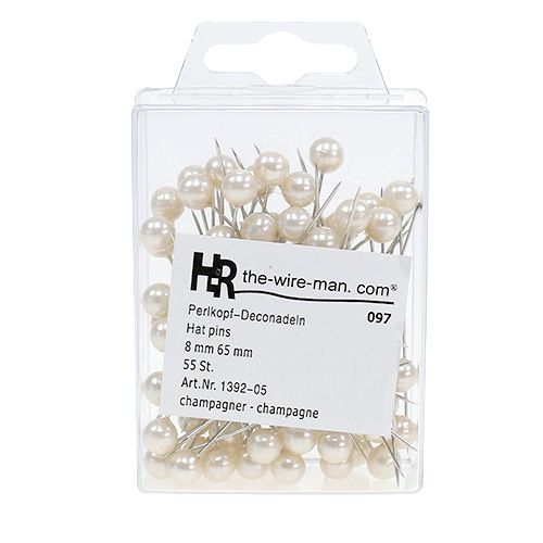 Product Pearl head pins champagne Ø8mm L65mm 55 pcs