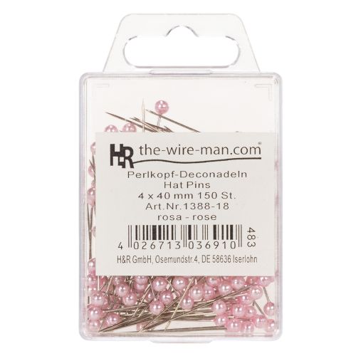 Pearl head needles pink Ø4mm