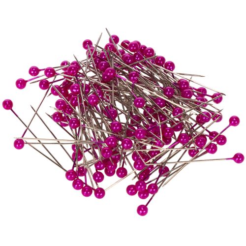 Pearl-headed floristry pins, pink, Ø4mm, 40mm, 150 pieces