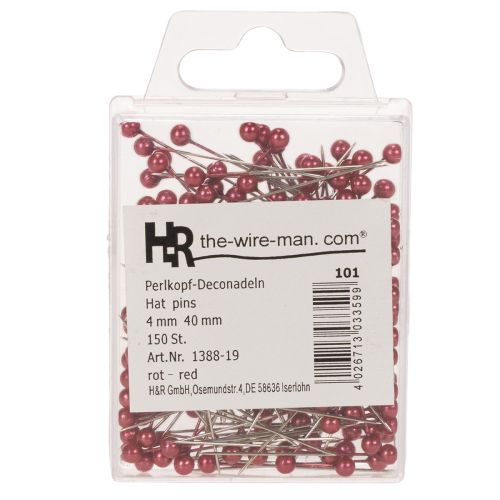Red pearl-headed decorative