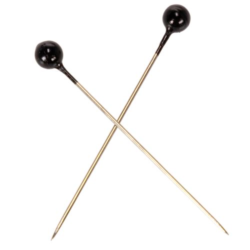 Black pearl-headed floristry pins, Ø4mm, 40mm, 150 pieces | Floristik24.ie
