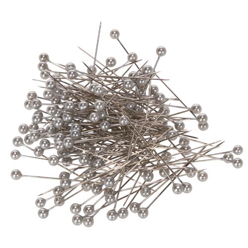 Pearl-headed floristry and decoration pins, silver, Ø4mm, 40mm, 150 pieces