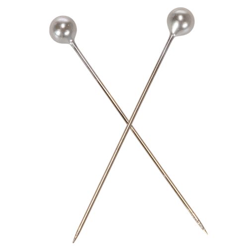 Pearl-headed floristry and decoration pins, silver, Ø4mm, 40mm, 150 pieces | Floristik24.ie