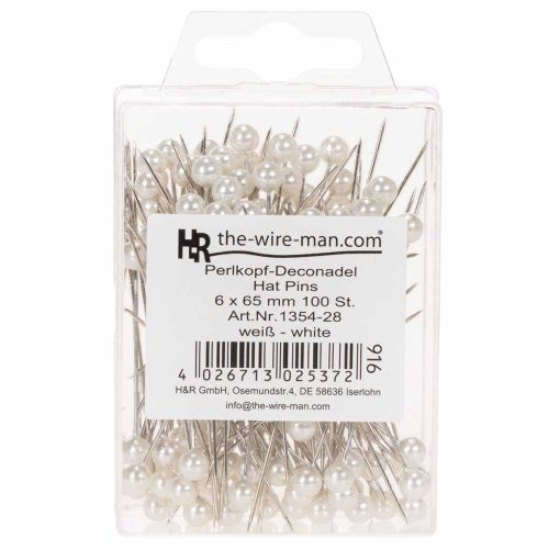Pearl head pins Ø6mm 65mm