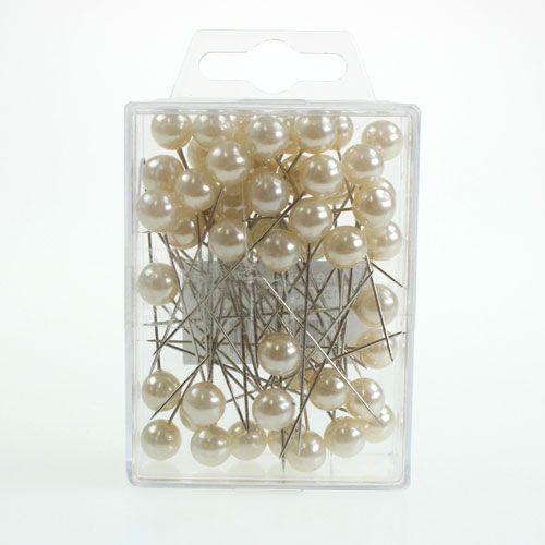 Floristik24 Pearl head pins champagne Ø10mm 60mm