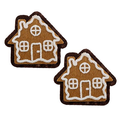 Floristik24 Gingerbread house with glue dot 4.5cm 12pcs