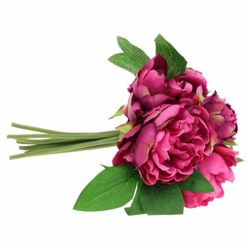 Floristik24 Artificial flower bouquet with peonies magenta purple Ø27cm 1 pc