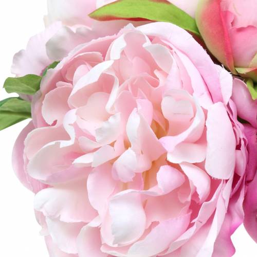 Floristik24 Artificial flower bouquet with peonies pink Ø27cm 1 pc