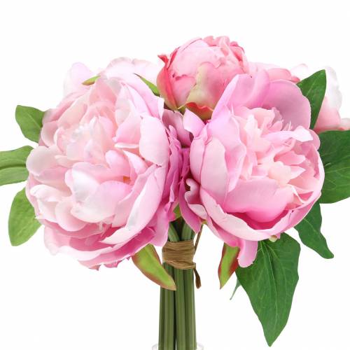 Floristik24 Artificial flower bouquet with peonies pink Ø27cm 1 pc