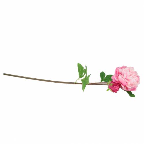 Floristik24 Peony artificial flower with blossom and bud pink 68cm