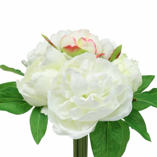 Peony bunch white / pink 27cm 6pcs