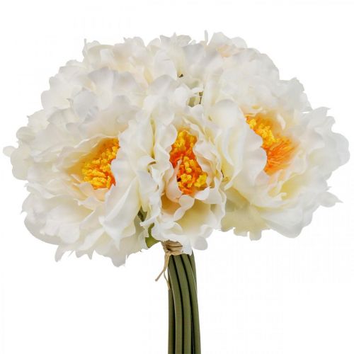 Peonies Artificial Peonies White Yellow Artificial Flowers 7 Pcs
