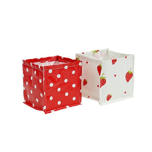 Floristik24 Plant box 10x10cm 8pcs. Red/White
