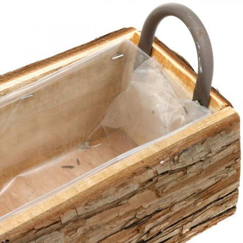 Floristik24 Planter, wooden box with bark, flower pot with handles 46cm