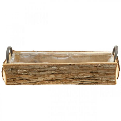 Floristik24 Planter, wooden box with bark, flower pot with handles 46cm