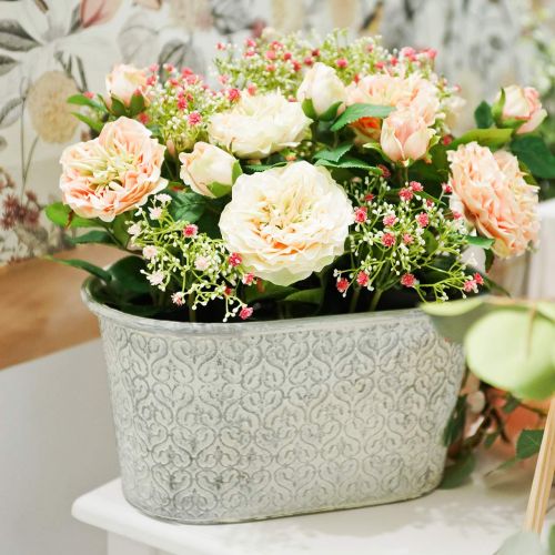 Floristik24 Planter zinc tub cream 36cm