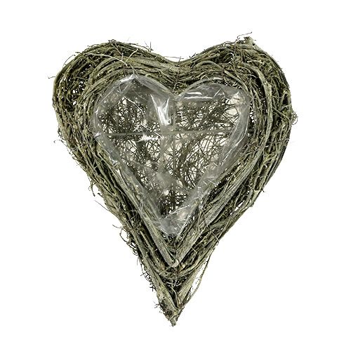 Floristik24 Plant heart green washed L25cm W20cm
