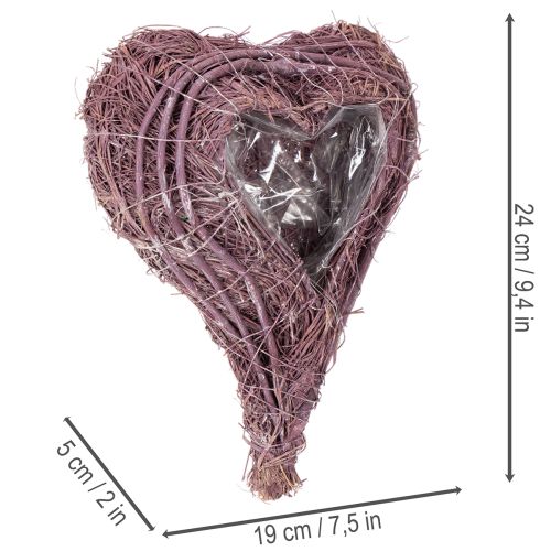 Plant heart with foil decoration for planting 24cm | Floristik24.ie