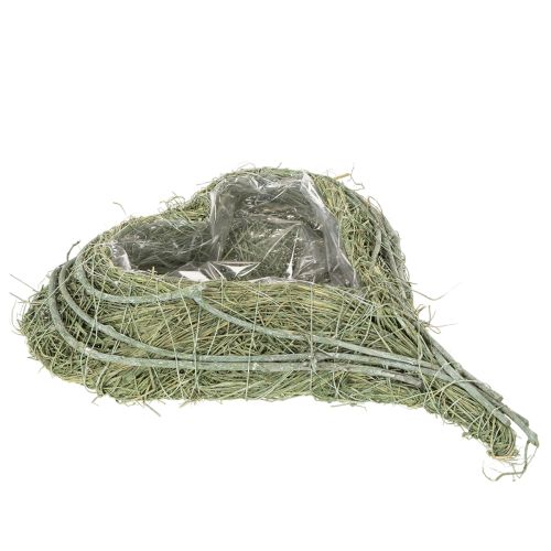 Heart-shaped bowl made of natural grass with planting foil, 38cm buy online | Floristik24.ie