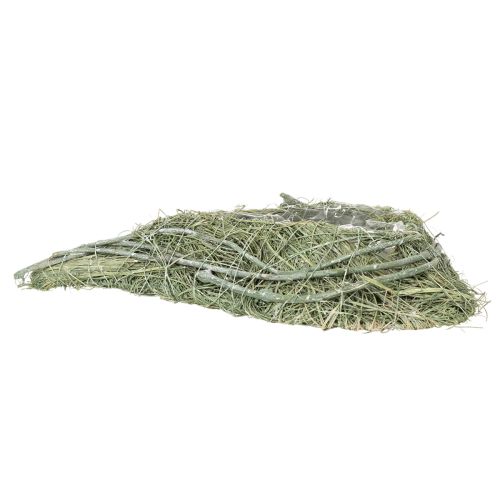 Heart-shaped bowl made of natural grass with planting foil, 38cm | Floristik24.ie