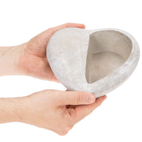 Heart-shaped planter, cast stone, decorative planter, 17cm | Floristik24.ie