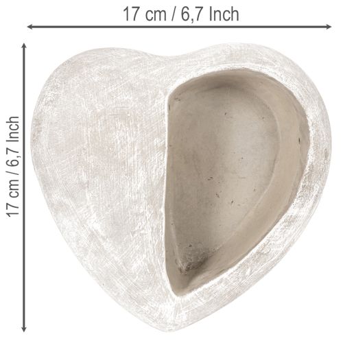 Heart-shaped planter, cast stone, decorative planter, 17cm | Floristik24.ie