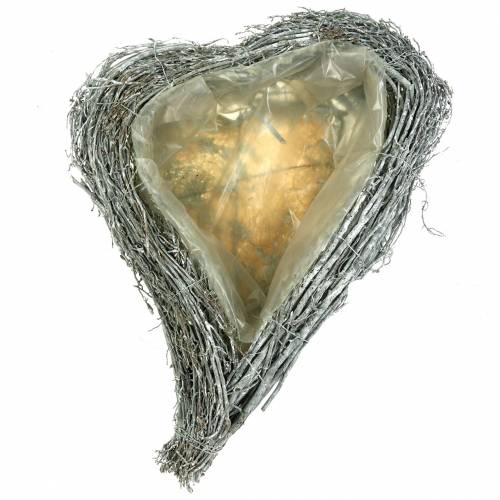 Floristik24 Plant heart branches washed white 60cm x 42cm