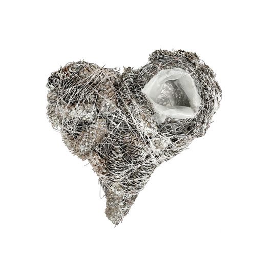 Floristik24 Plant heart cones 20x20cm whitewashed 3pcs
