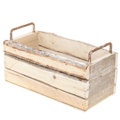 Product Planter Wood Bark Natural Handle L29cm/23cm Set 2pcs