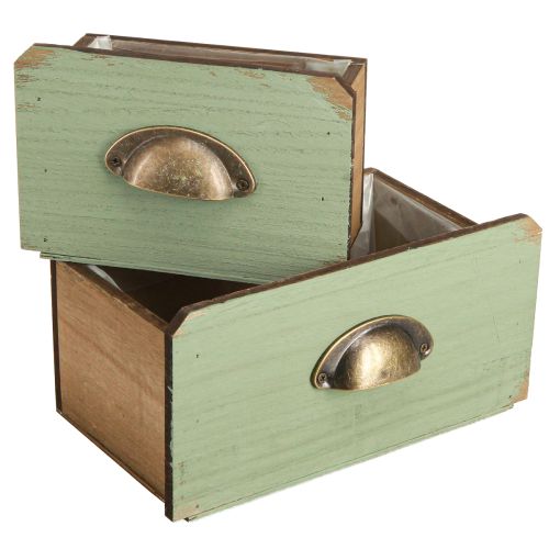 Floristik24 Planter Wooden Drawers Decoration 22/18cm Set of 2