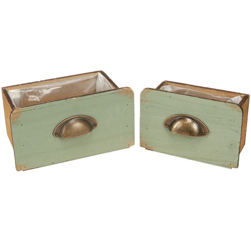 Product Planter Wooden Drawers Decoration 22/18cm Set of 2