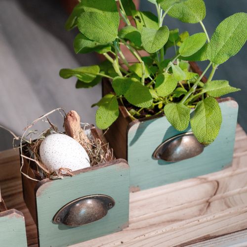 Product Planter Wooden Drawers Decoration 22/18cm Set of 2