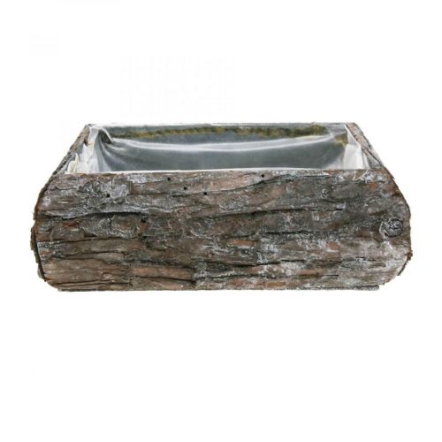 Floristik24 Plant box made of wood decorative plant bowl with bark 18×13×6cm