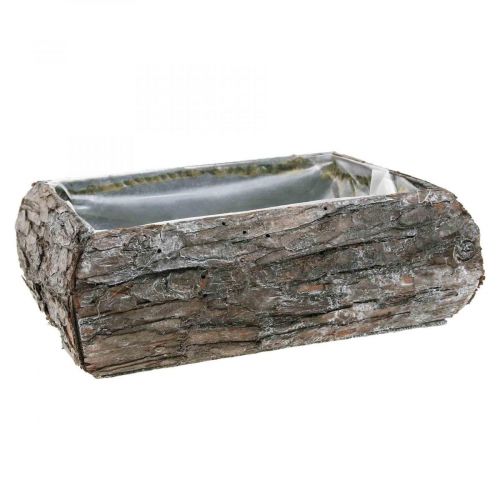 Floristik24 Plant box made of wood decorative plant bowl with bark 18×13×6cm