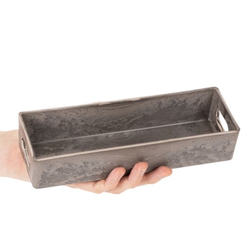 Compact rectangular tray, versatile use for decoration and planting, 23cm | Floristik24.ie