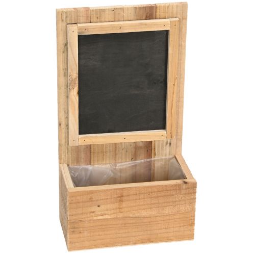 Floristik24 Planter with blackboard wooden rustic flower box 20×11,5×36cm