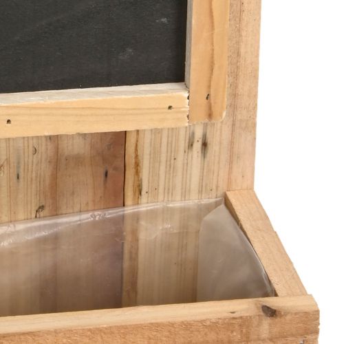 Floristik24 Planter with blackboard wooden rustic flower box 20×11,5×36cm