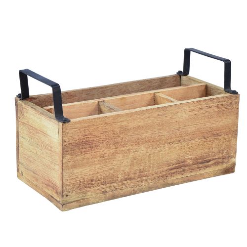 Plant box wooden cutlery holder wooden box 4 compartments L30cm