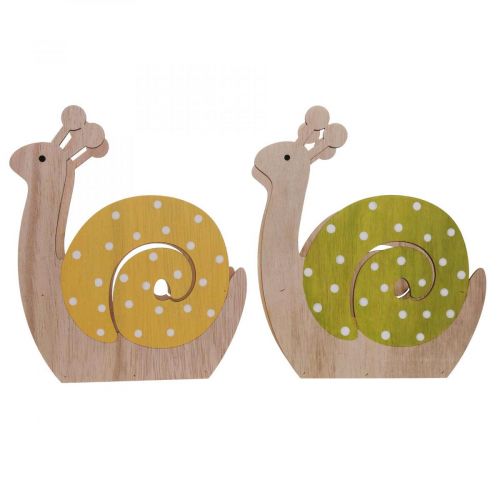 Floristik24 Plant box snails wood cachepot wooden snail 19cm 2pcs