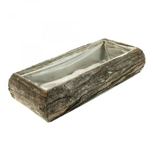 Plant box made of wood decorative plant bowl with bark 33×15×7cm