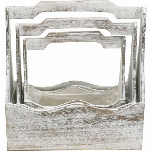 Floristik24 Plant box, tool box, flower box handle, wooden container set 33.5/30.5/26.5 cm