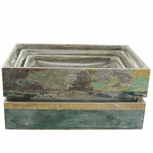 Floristik24 Planter wooden box 45/39 / 34.5cm 3pcs