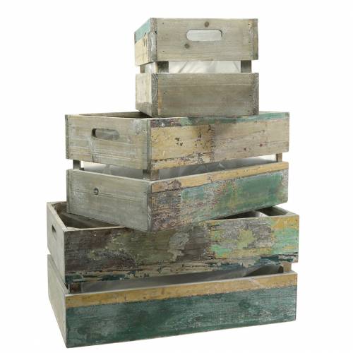 Floristik24 Planter wooden box 45/39 / 34.5cm 3pcs