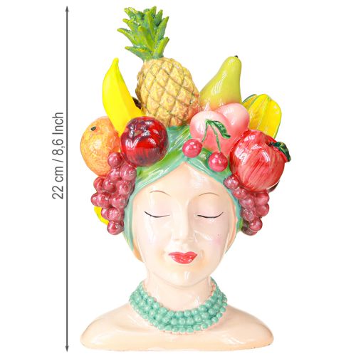 Floristik24 Plant head bust woman with tropical fruits vase H22cm