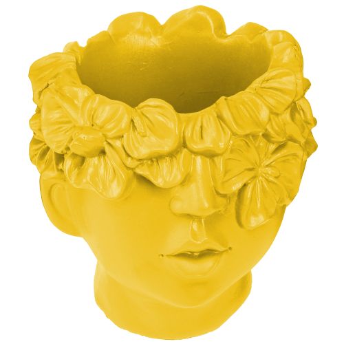 Floristik24 Plant head bust polyresin planter yellow 13.5×13×14cm
