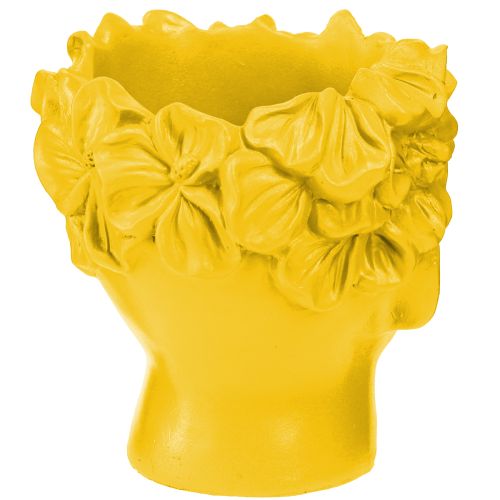 Product Plant head bust polyresin planter yellow 13.5×13×14cm