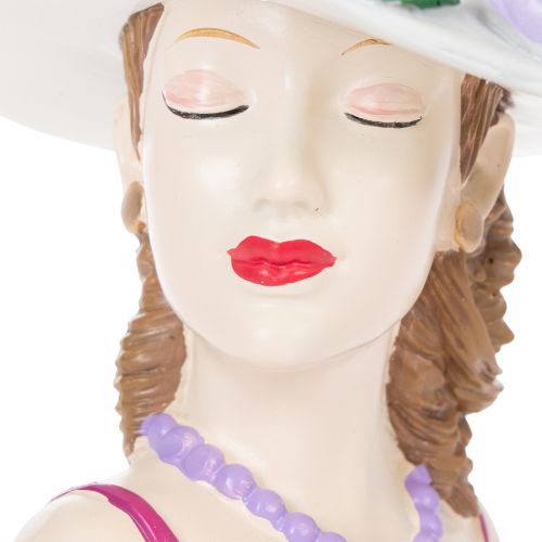 Product Flower vase woman in hat with flowers plant pot decoration for indoor and outdoor use 20cm