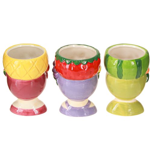 Product Plant head girl with fruit decorative ceramic 13.5cm 3pcs