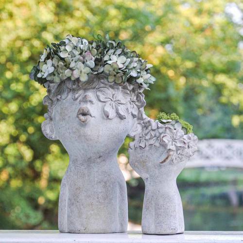 Floristik24 Plant head bust stone cast Ø11.5cm H18cm