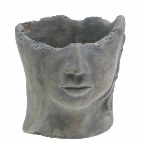 Plant head bust made of concrete for planting gray H14.5cm 2pcs